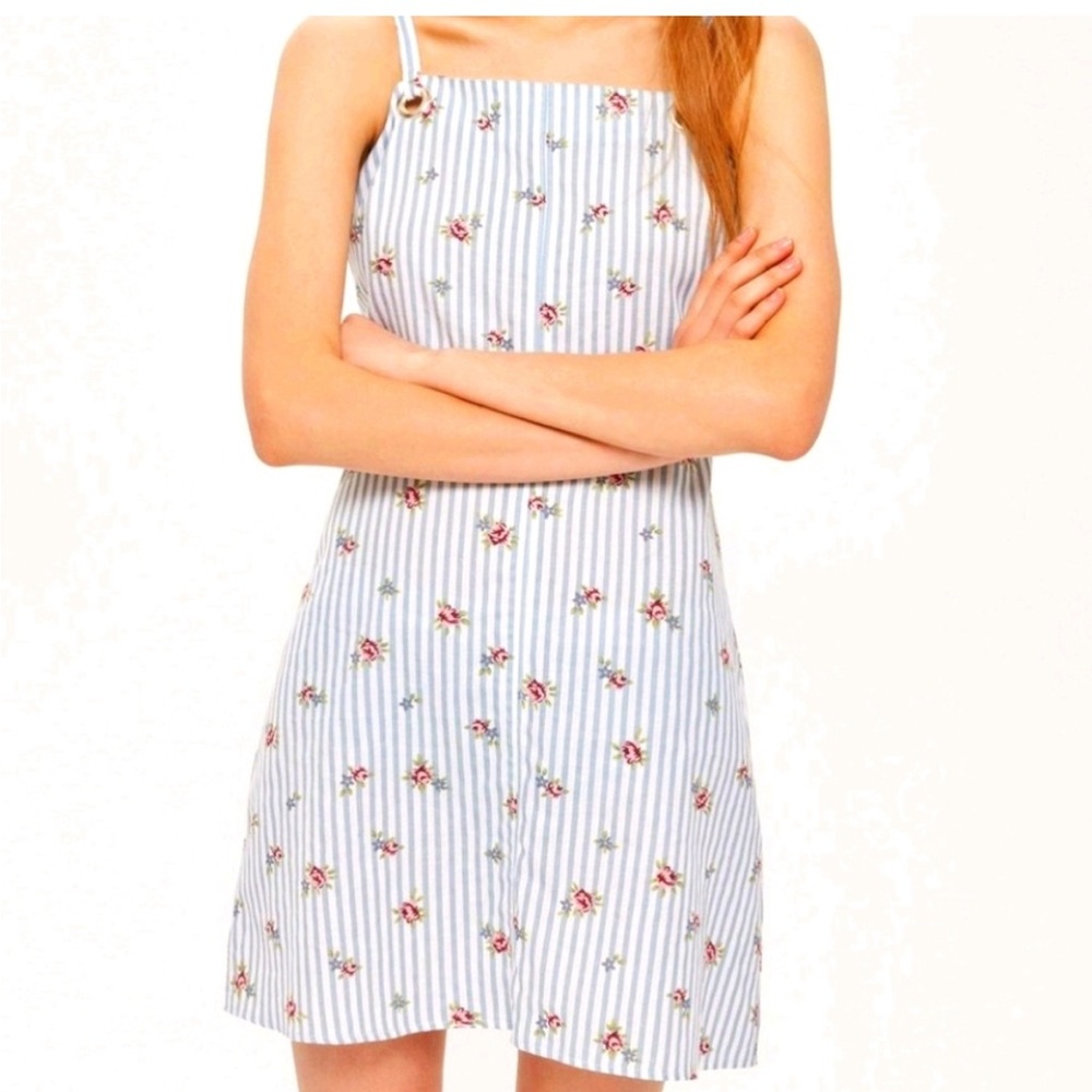 Topshop linen blue dress